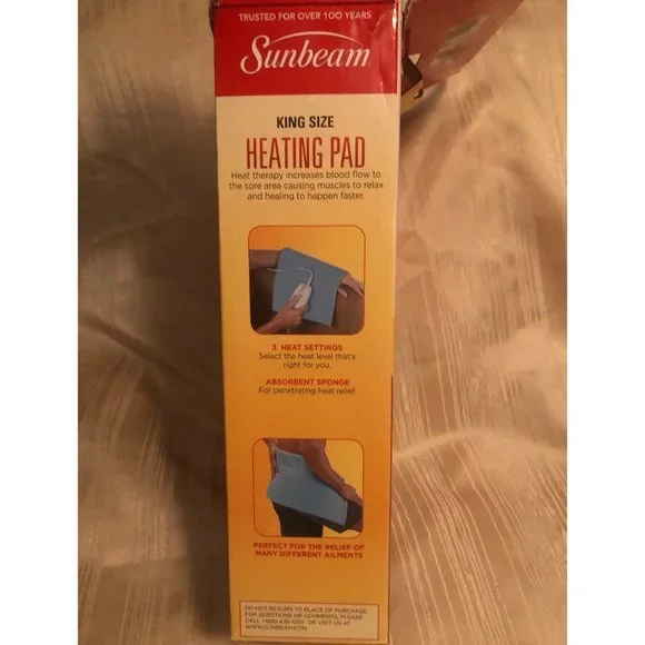 SUNBEAM KING SIZE HEATING PAD ULTRAHEAT 3- HEAT SETTINGS - Picture 5 of 8